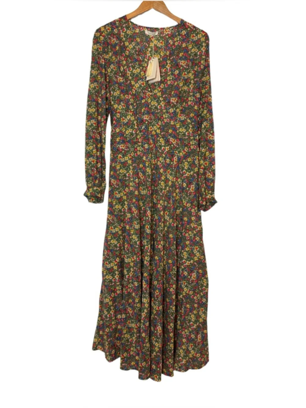 Doen Charleston Dress Long Green Valley Floral Long Sleeve XXL NWT - Picture 7 of 15